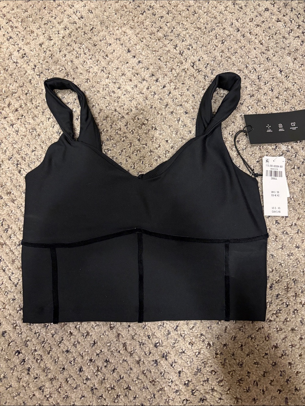 Abercrombie Black Longline Crop Tank YPB